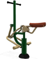 Máquina de ejercicio al aire libre tipo pony con asiento ergonómico y sistema de palanca